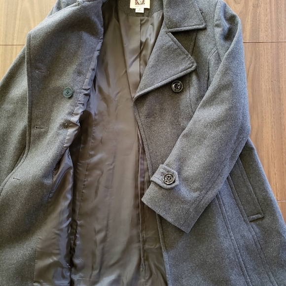 Anne Klein Wool Pea Coat Jacket Medium Gray - Picture 3 of 6